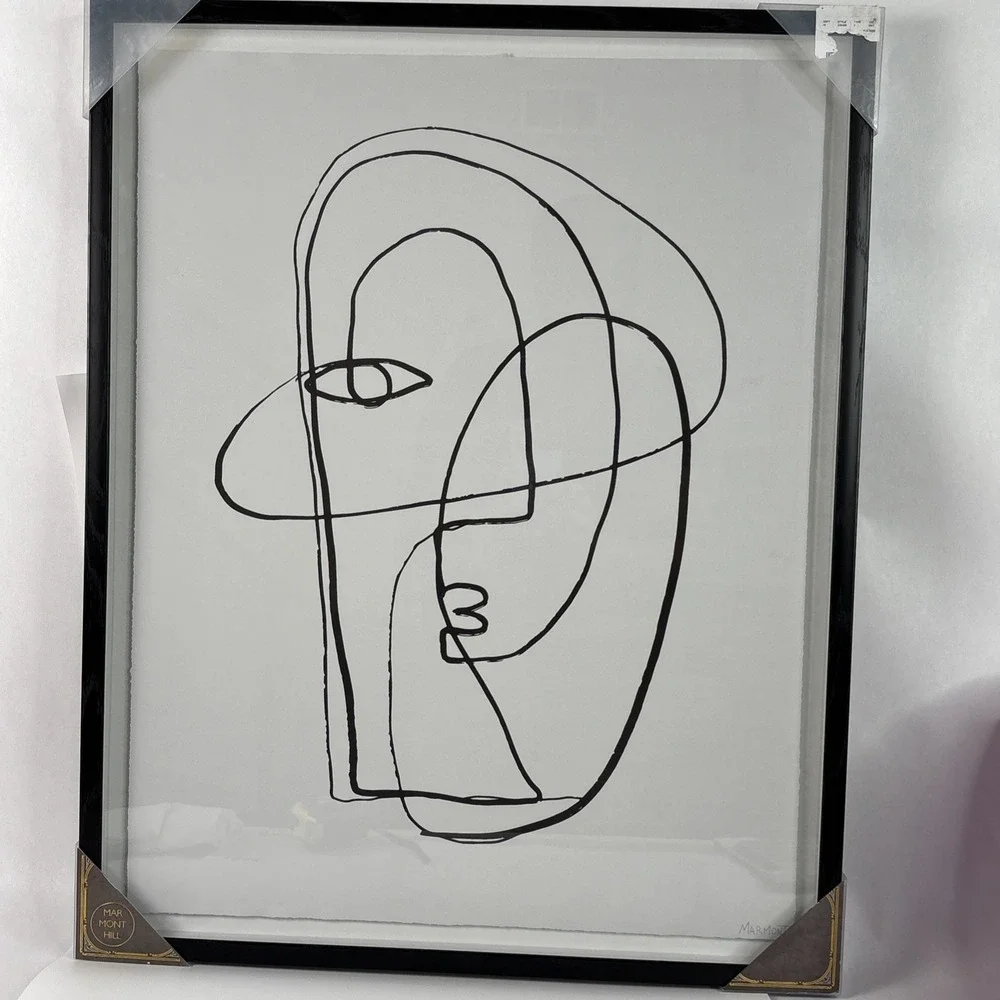 25x20 MAR  MONT HILL‎ Face Drawing Framed Open Box